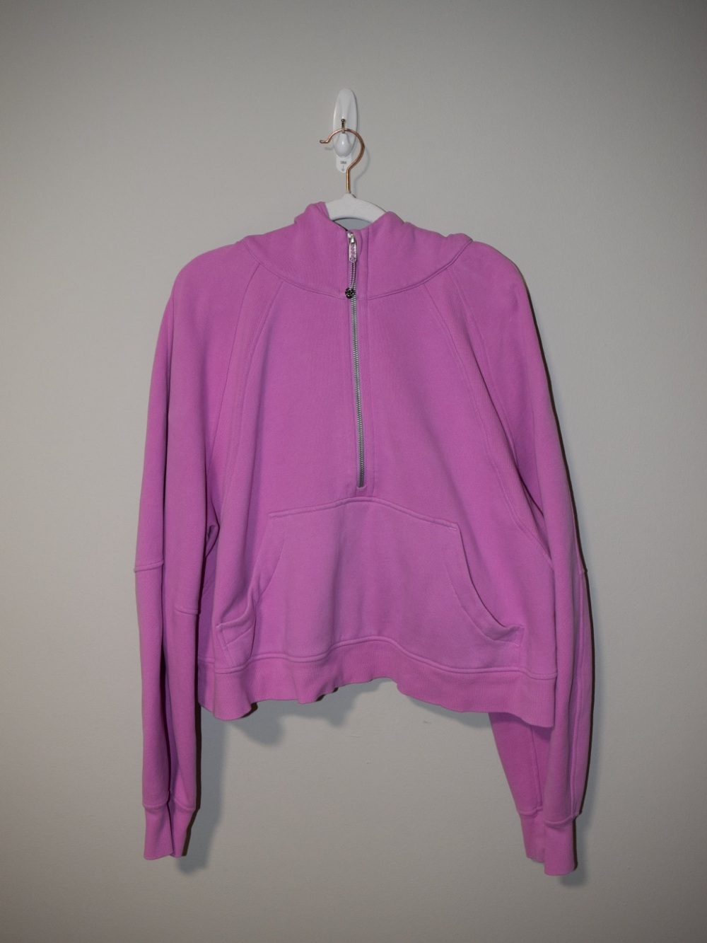 Lululemon Women’s Cropped Half-Zip Scuba Hoodie in Pink size XL/XXL
